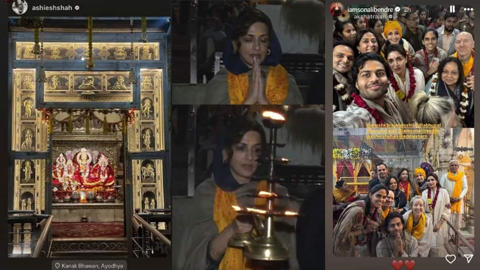 Sonali Bendre Performs Aarti At Sarayu Ghat In Ayodhya - PICS, VIDEO