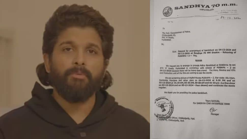 Allu Arjun Arrest: Viral Letter Reveals Police Deployment Requested For Pushpa 2 Screening