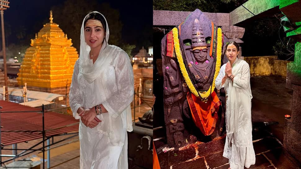 Sara Ali Khan Visits Srisailam Mallikarjuna Swamy Temple, Seeks Blessings Of 'Bholenath' - PICS