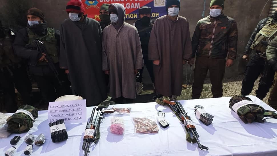 Main Terror Assault Foiled: Three LeT/TRF Terrorists Arrested In J&Ks Kulgam