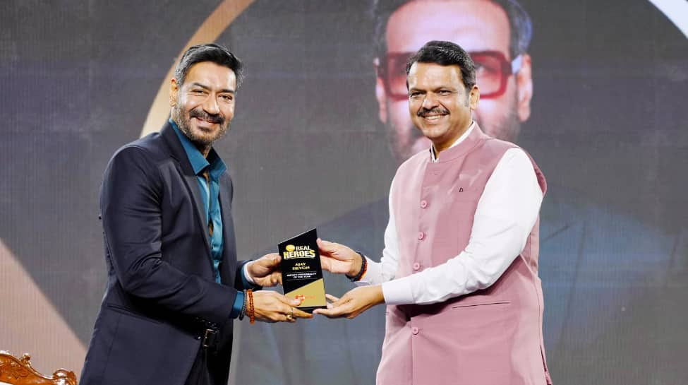 Zee Real Heroes Awards 2024: Ajay Devgn Receives ‘Impact Personality Of The Year’ From CM Devendra Fadnavis