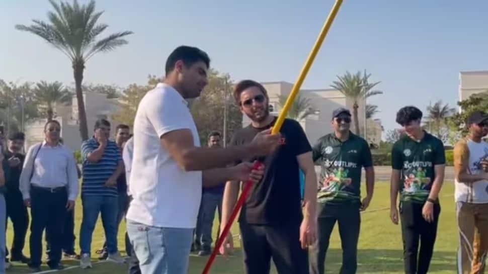 Shahid Afridi Learns Javelin Throw From Arshad Nadeem, Video Goes Viral - Watch