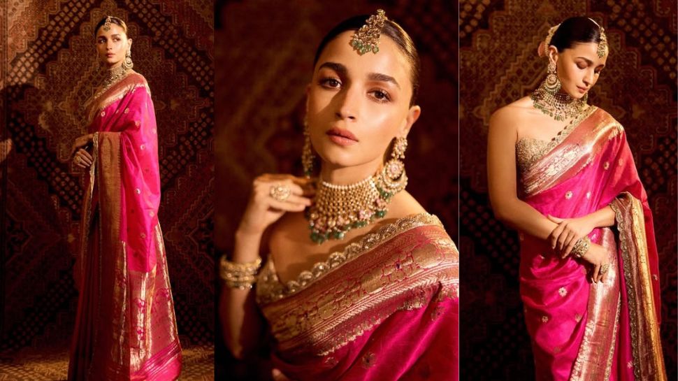 Pink Saree Look