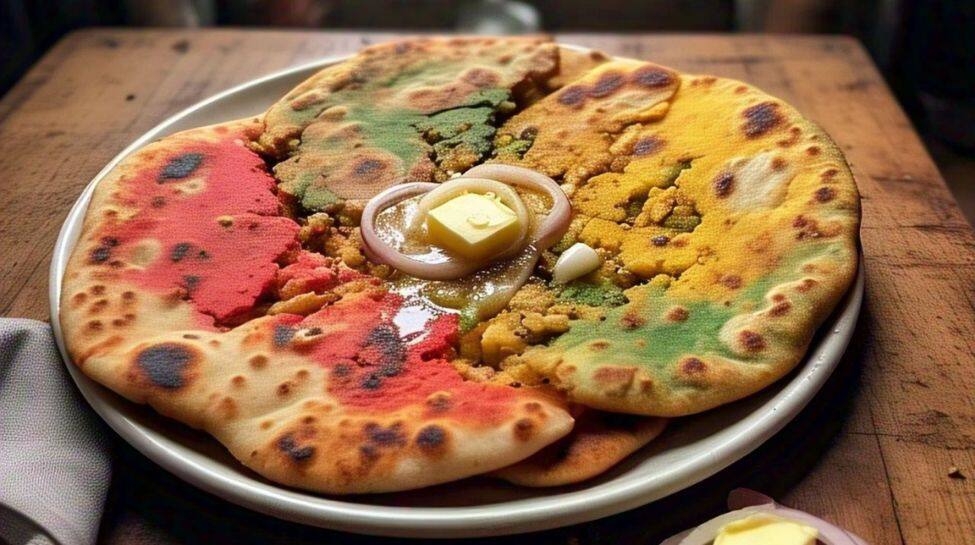A Tri-Colour Indian Flatbread