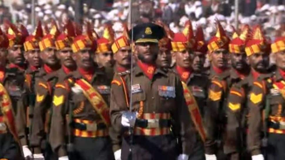 Contingents of Brigade Of The Guards, Garhwal Rifles, J-K Rifles On Kartavya Path This R-Day