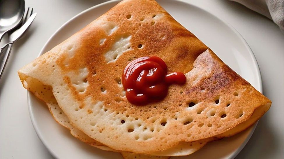 Dosa with Ketchup