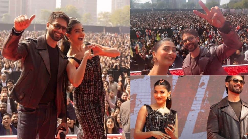 Shahid Kapoor And Pooja Hegde Set The Stage On Fire With Fans As Deva Promotions Kick Off In Delhi