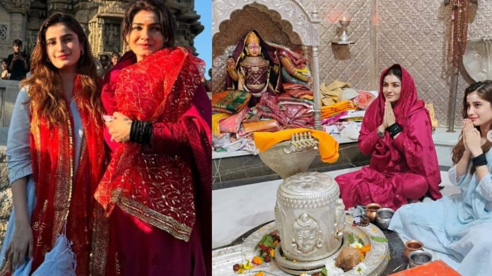 Rasha Thadani Fulfills Her Wish, Visits 12th Jyotirlinga With Raveena Tandon: "Feeling Blessed And Thankful"