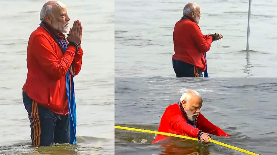 Maha Kumbh 2025 PM Modi Takes Holi Dip At Triveni Sangam In Prayagra
