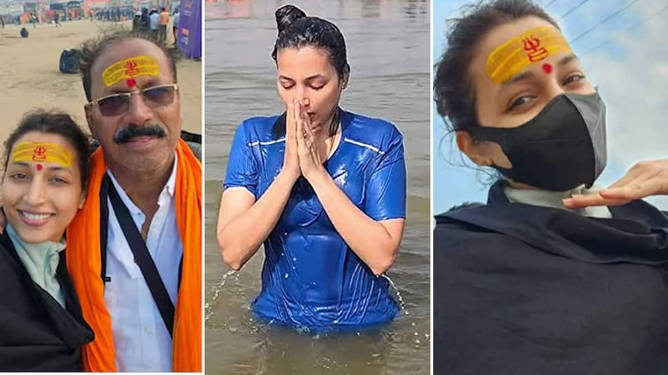 KGF Actress Srinidhi Shetty Takes Holy Dip At Triveni Sangam At Mahakumbh Mela