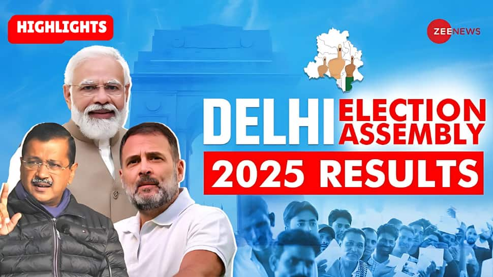 Delhi Election Result 2025 Highlights BJP (48), AAP (22), Cong (00