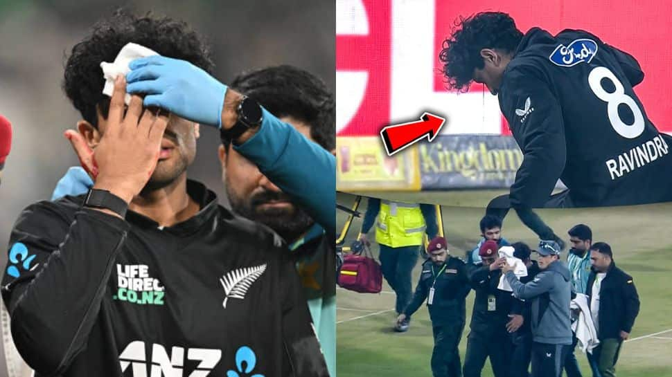 Rachin Ravindra Leaves Field Bloodied After Nasty Blow During PAK vs NZ ODI Game - Watch