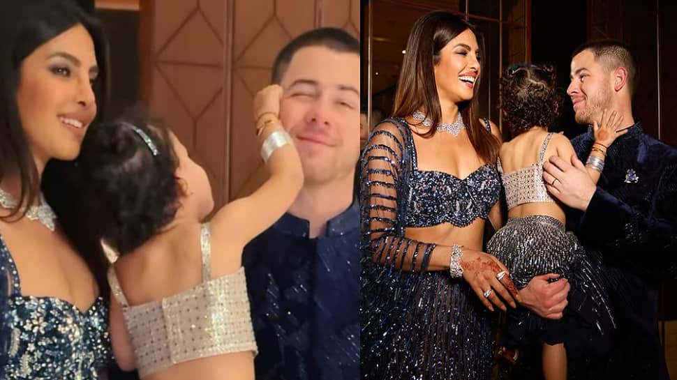 Malti Marie Cannot Stop Playing With Father Nick Jonas' Face; Priyanka Chopra Adorably Watches Her