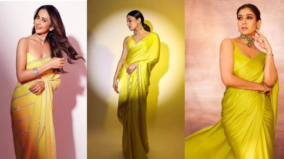 Ash Grey or Lemon Yellow Saree