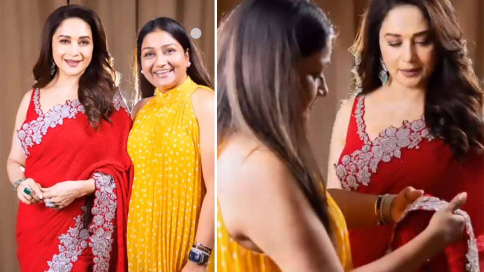 Red Chiffon Saree