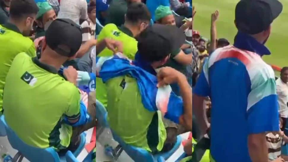 From Green To Blue: Pakistan Fan’s Mid-Match Jersey Change Goes Viral During IND vs PAK Game In Champions Trophy 2025 - Watch