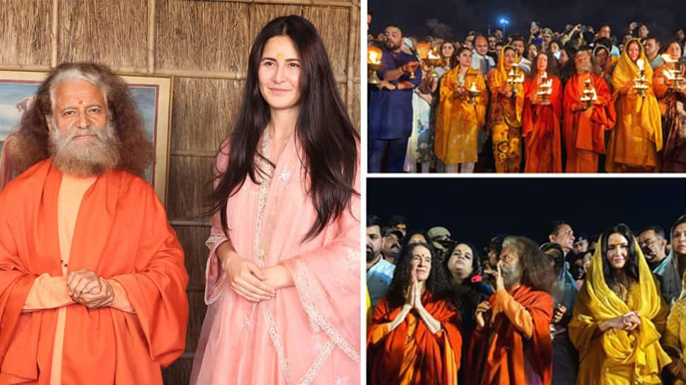 Katrina Kaif, Raveena Tandon Among Other Celebs Attend 'Ganga Aarti' At Maha Kumbh 2025