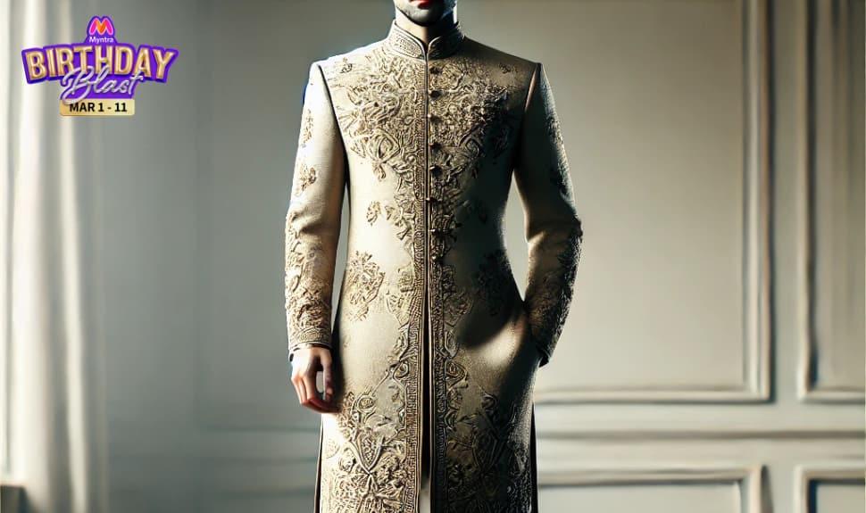 Top 4 Sherwani Collection On Myntra's Birthday Blast Sale Top 4 Sherwani Collection On Myntra's Birthday Blast Sale
