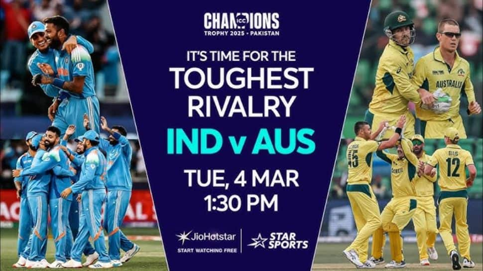 IND vs AUS Live Streaming FREE, CT-2025 Semifinals: When, Where And How To Watch India vs Australia ICC Champions Trophy Semifinals Match Live Telecast On TV, Mobile Apps, Laptop Online In India?