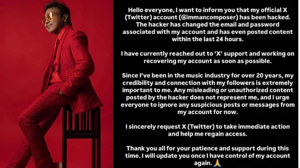 Tamil Composer And Singer D Imman's X Account Hacked, Urges Fans To Ignore Suspicious Messages