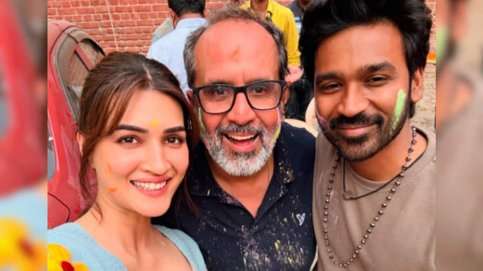 Holi 2025: Dhanush And Kriti Sanon Celebrate On Set Of ‘Tere Ishk Mein’