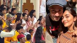 Varun Dhawan And Pooja Hegde Attends Ganga Aarti At Rishikesh