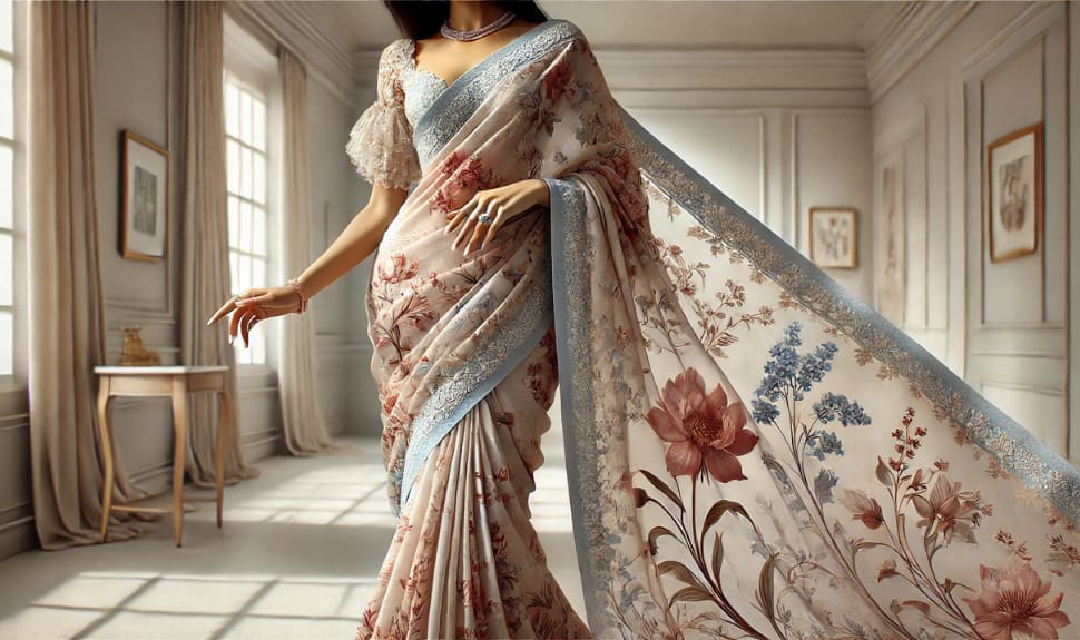Top 4 Prettiest Floral Sarees: Stylish And Beautiful