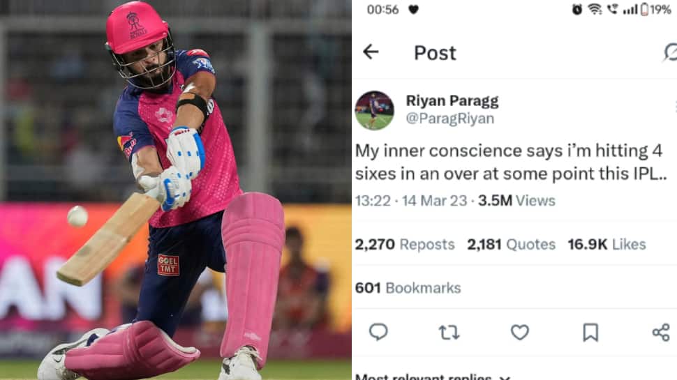 Riyan Parag's Old Tweet Comes True As He Smashes 6 Consecutive Sixes