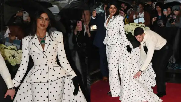 Priyanka Chopra Wore Polka Dot Balmain Suit