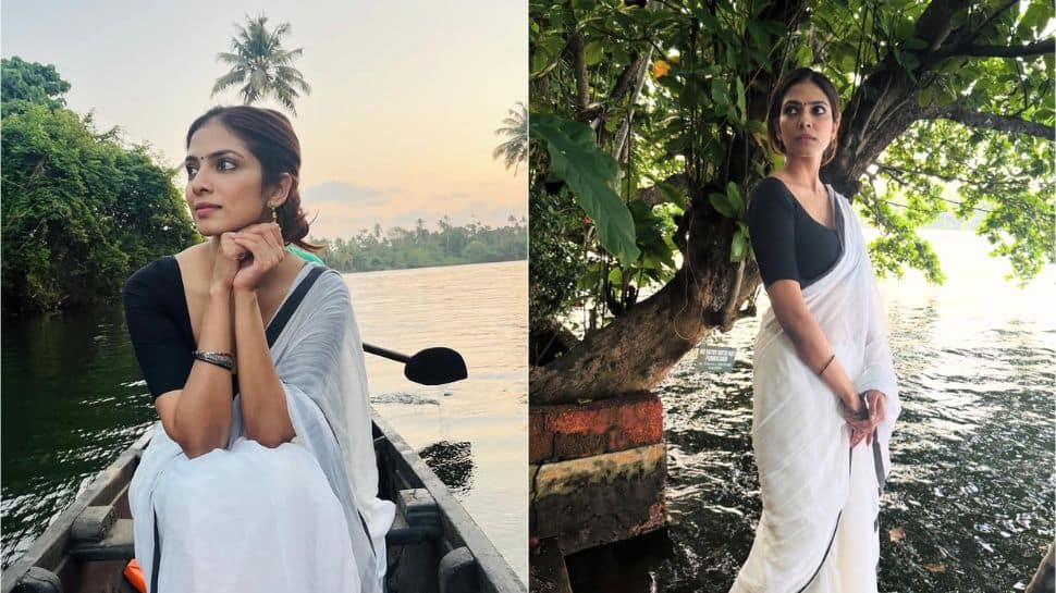 Malavika Mohanan’s White Saree Look In Kerala's Backwaters Goes Viral