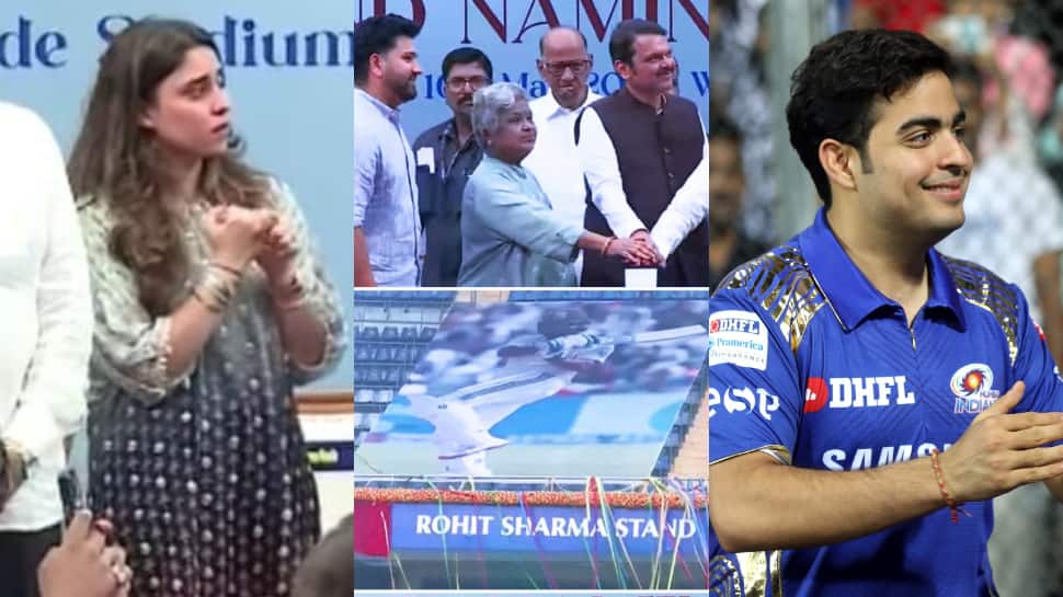 Rohit Sharma Stand Inauguration: Ritika Sajdeh Gets Emotional; Akash Ambani Reacts - WATCH