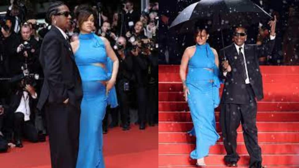 Cannes 2025: Rihanna Stuns In Blue Cutout Dress At Red Carpet, Flaunts Baby Bump In Style