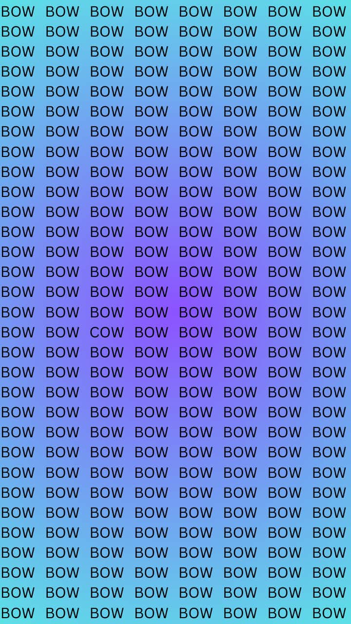Optical Illusion Challenge: Can You Spot the Word "Cow" In Just 5 Seconds?
