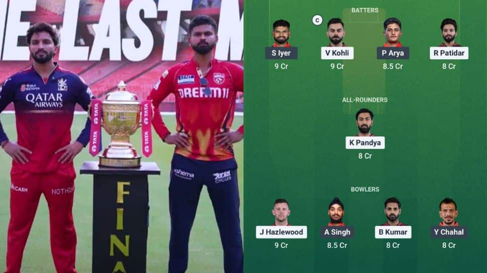 RCB vs PBKS Dream11 Prediction IPL 2025 Final : Fantasy Tips, Today's Playing XI, Captain, Vice-Captain Picks For Royal Challengers Bengaluru vs Punjab Kings, Final
