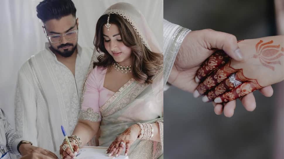 Hina Khan Marries Rocky Jaiswal: YRKKH Actor Shares Dreamy Pics Straight Out Of Fairytale Ceremony - IN PICS | News | Zee News