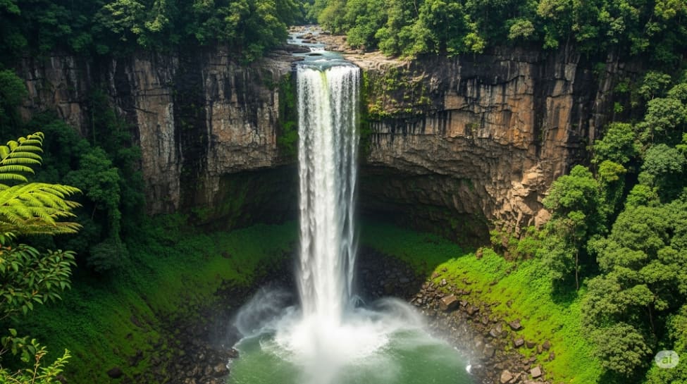 3. Nohkalikai Falls, Meghalaya: