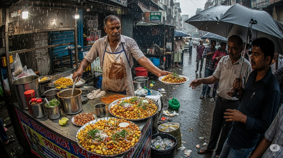 2. Street Food (Chaat, Pani Puri, etc.):