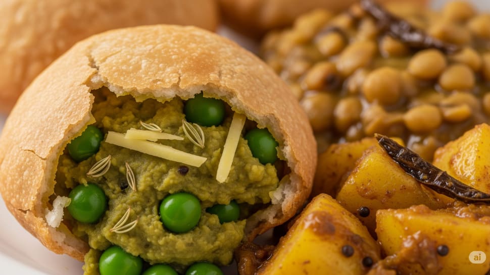Bengali Koraishutir Kachori (Peas Kachori)