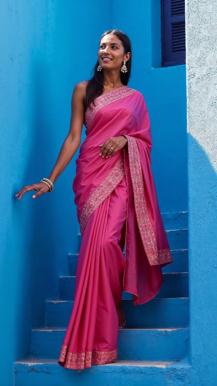 Anouk Rustic Ombre Pure Georgette Saree
