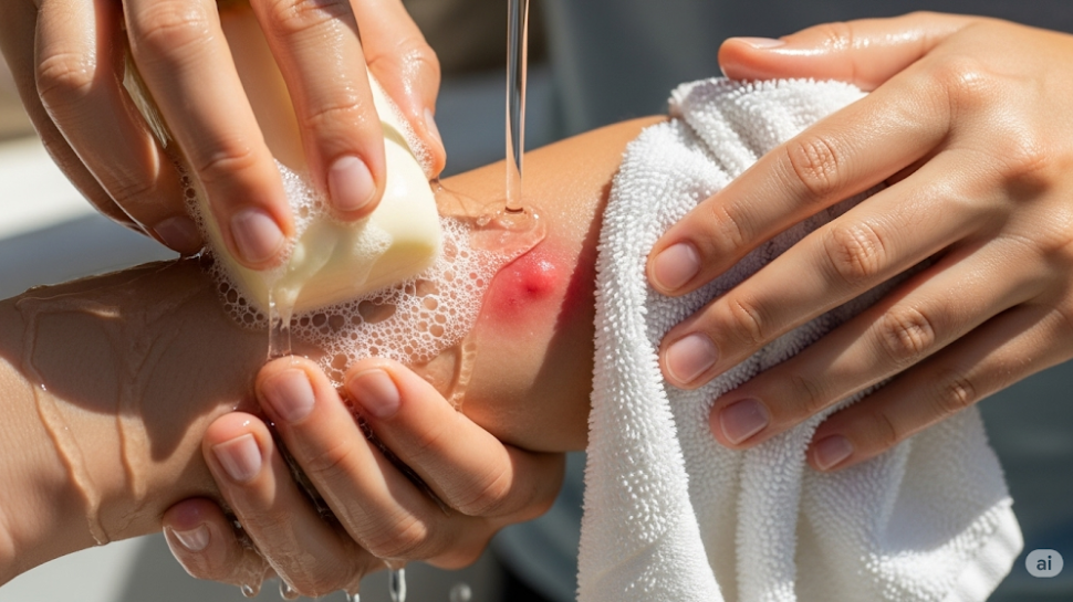 Clean the Area with Soap and Water