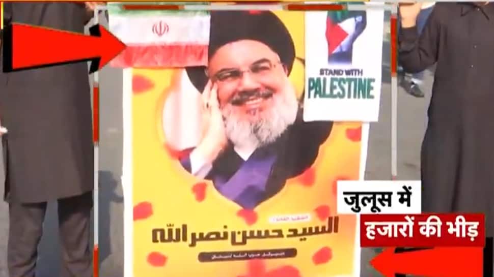 Flags Of Palestine, Iran, Displayed During Muharram Procession In Srinagar