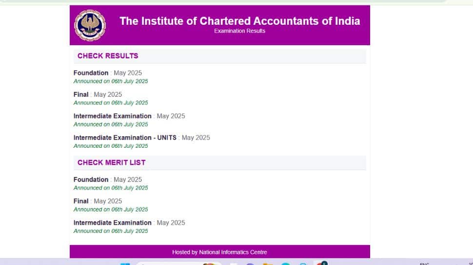 ICAI CA Result 2025: Foundation, Intermediate, Final May Exam Result OUT At icai.nic.in- Check Direct Link Here