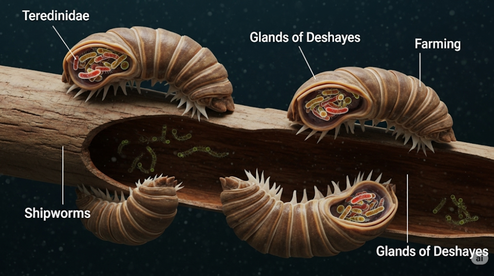 Shipworms (Teredinidae - Wood-boring Clams)