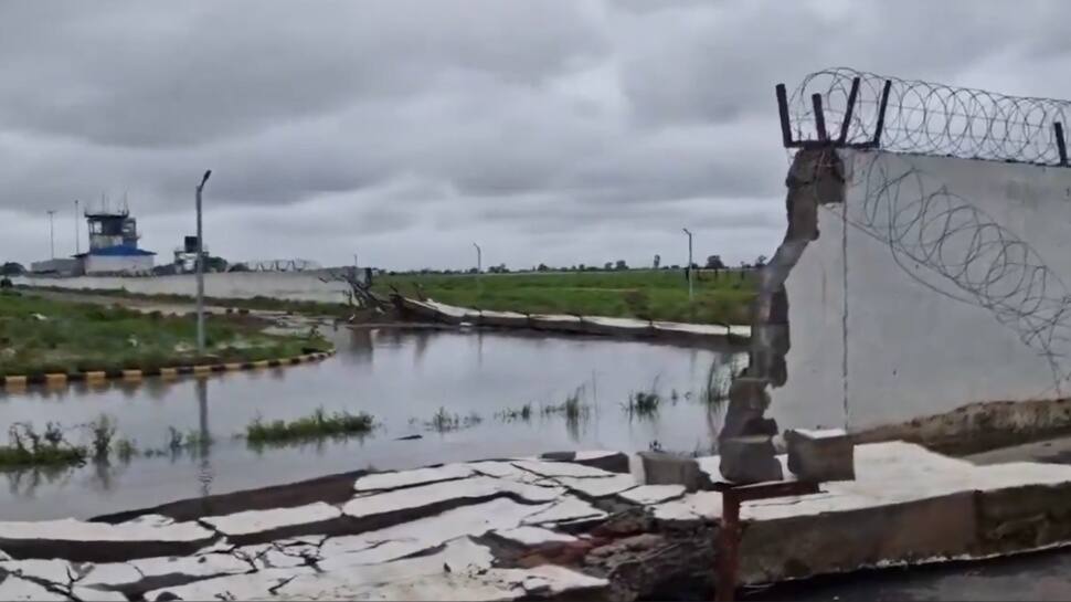 Cracks In Rs 500-Crore Rewa Airport Project; Boundary Wall Collapses After Heavy Rainfall