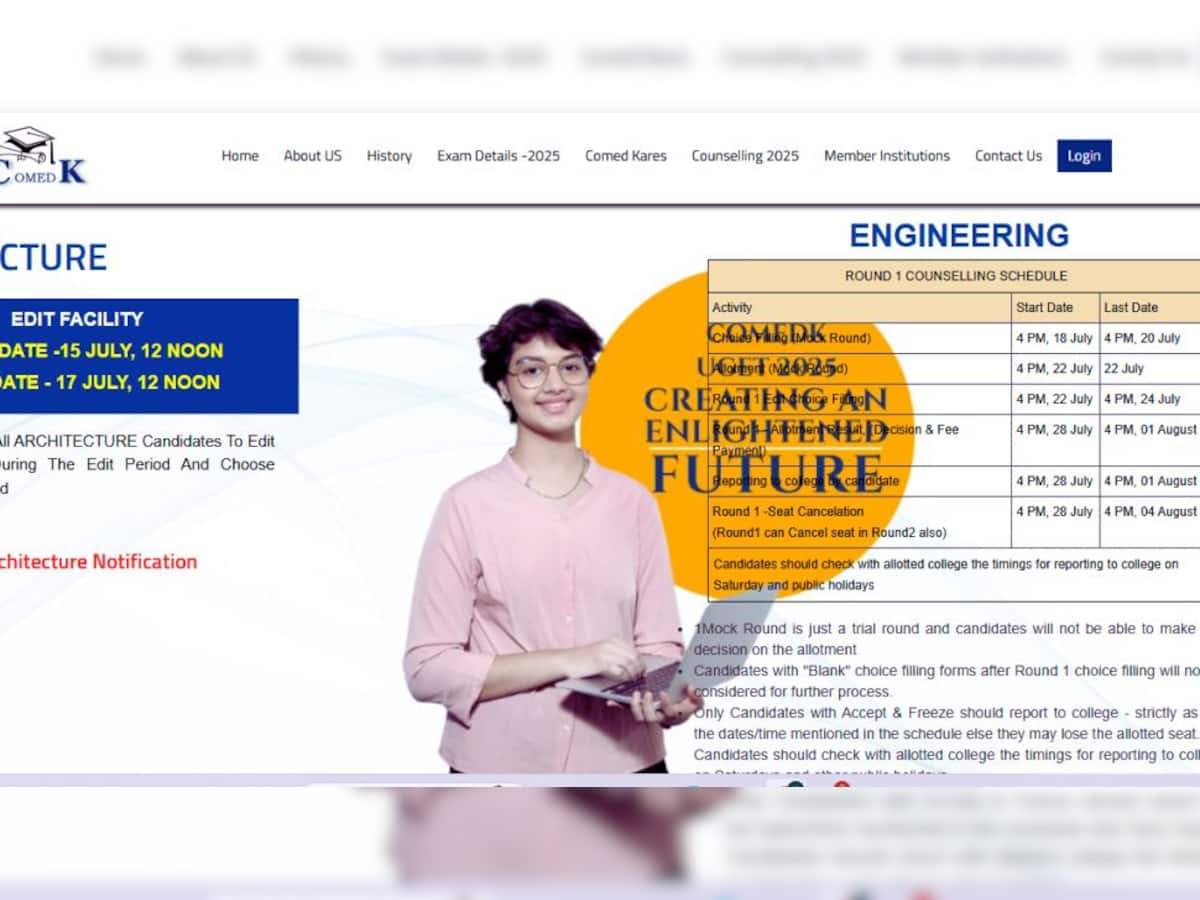 COMEDK UGET 2025 Counselling Schedule Released At comedk.org- Check All ...