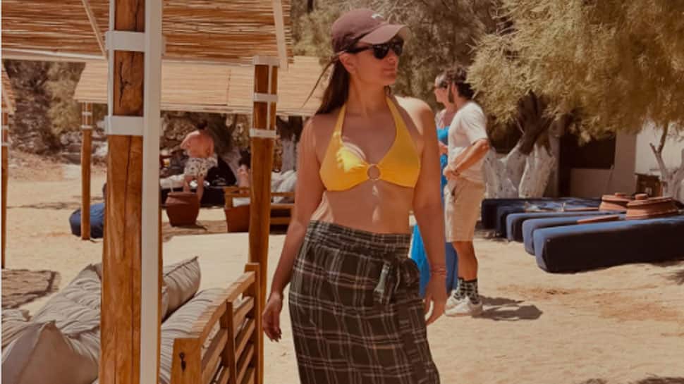 Kareena Kapoor Stuns In A Yellow Bikini Top With Lungi Skirt, Her Pics Go Viral