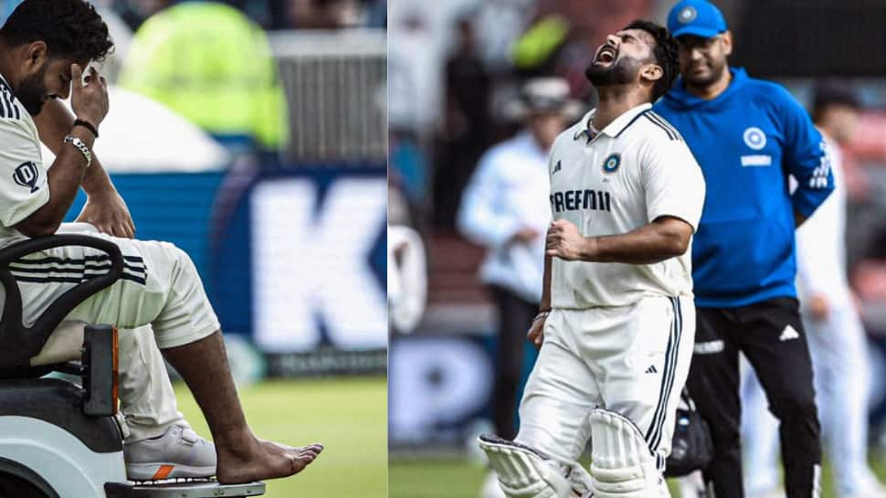एक दर्दनाक पैर की चोट के बाद ऋषभ पंत ओल्ड ट्रैफर्ड में घायल हो गए: देखो