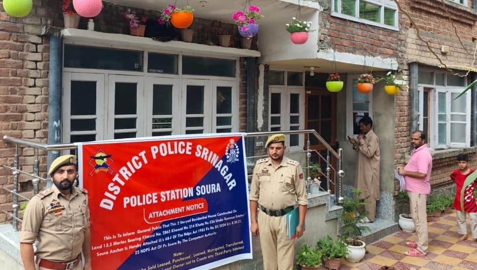 Srinagar Police Continues Crackdown on Drug Peddlers: Attaches Property Worth Rs 55 Lakhs Under NDPS Act