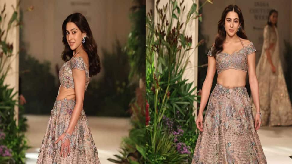 Sara Ali Khan Sizzles In Rose Gold Lehenga At The Ramp, Turns Showstopper For Aisha Rao's Debut Show At India Couture Week 2025