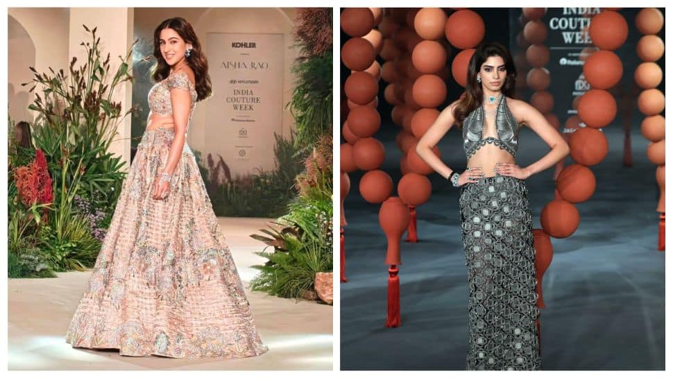 'Walking In Garden': Netizens Slam Sara Ali Khan, Khushi Kapoor For Ramp Walks At India Couture Week